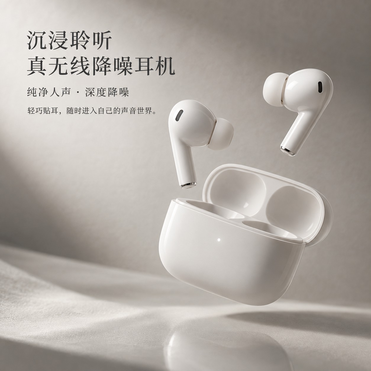 电子产品图集封面:真无线降噪耳机